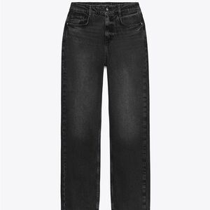 Zara Black Straight Leg Women's Jeans Raw Hem